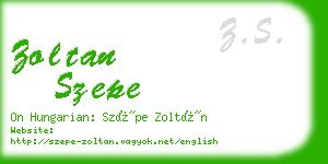 zoltan szepe business card